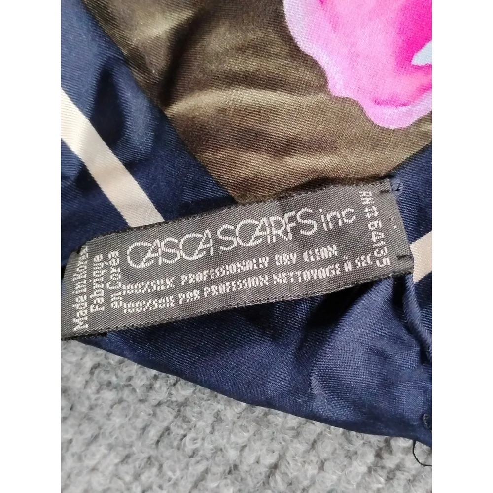 Casca Scarfs Inc Silk Square Scarf 34x34 Botanical Tulip Print Headband Necker